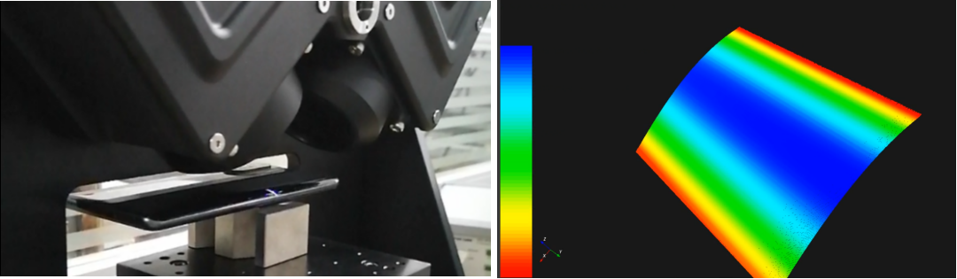 海伯森3D線光譜共焦傳感器檢測(cè)手機(jī)3D玻璃曲面度
